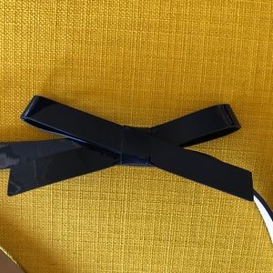 Blue leather bow belt by Kate Spade
